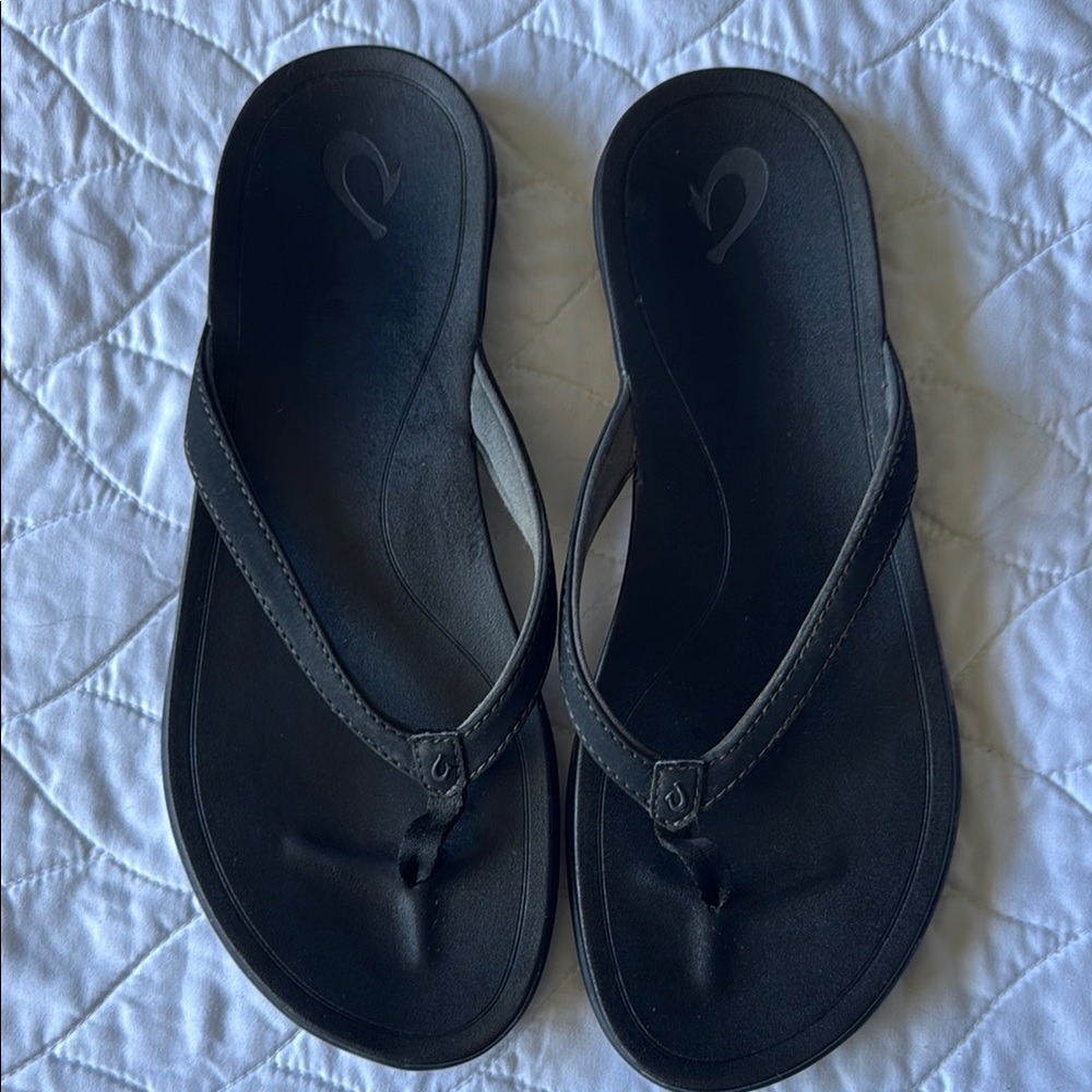 Olukai Women's Black Flip Flops